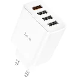 Настенное зарядное устройство Hoco C102A 4USB 28.5W 18W QC AFC FCP / 3xUSB 5V 2.1A