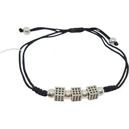 Браслет из текстиля Aurora с серебряными вставками и фианитами. 75124Б