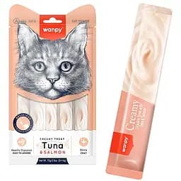 Wanpy Creamy Lickable Treats Tuna & Salmon ванпи тунец з лососем рідке ласощі для котів