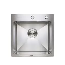 Кухонная мойка нержавейка 45x45 Platinum Handmade (сифон круглый 3,0/0,8), Нержавеющая сталь