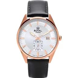 Мужские водонепроницаемые наручные часы Royal London 41394-05 кварцевые с кожаным ремешком
