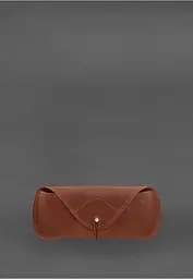 Кожаный чехол для очков с клапаном на резинке Светло-коричневый Crazy Horse