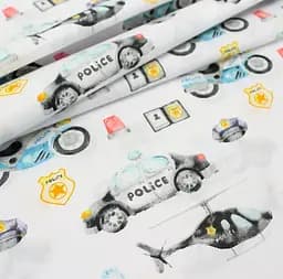 Дитяча постільна білизна в ліжечко POLICE CS1, блакитний (PoliceTransport_Graphite110x160_140) - мініатюра 8