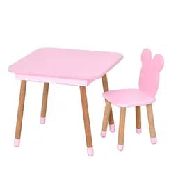 Столик со стулом "Мишка" 08-025R-BOX с ящиком, розовый