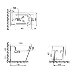 Біде підлогове Qtap Scorpio 530x360x395 Matt black QT14441003CMB, Чорний матовий - мініатюра 6