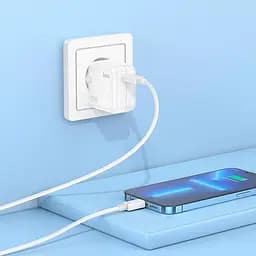 Адаптер мережевий HOCO Advantage single port charger C112A сам блок білий - мініатюра 8