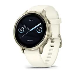Смарт-годинник Garmin Venu 4 41 мм Lunar Gold з бежевим силіконовим ремінцем