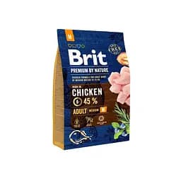 Сухой корм Brit Premium Adult M 3 кг для взрослых собак средних пород (весом от 10 до 25 кг) (курица)