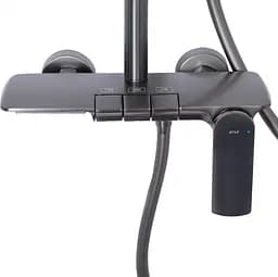 Душова система універсальна Qtap Slavonice Gunmetal Black PVD з виливом QTSLA111GMB45905 - мініатюра 9