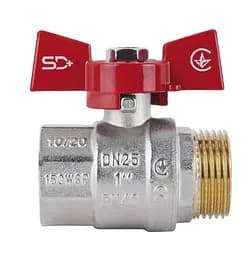 Кран кульовий Thermo Alliance Standart 1" ВЗ прямий, PN40, метелик SD607NW25PN40 - мініатюра 2