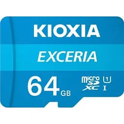 Карта памяти Kioxia MicroSDXC 64GB UHS-I Class 10 Exceria R100MB/s + SD-адаптер (LMEX1L064GG2)