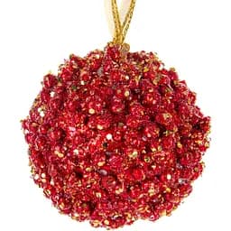 Ялинкова прикраса Lefard Куля 10 см червона (66-083)