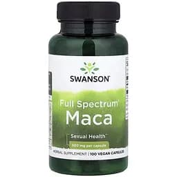 Корінь мака перуанської Swanson Maca 500 mg Full Spectrum, 100 капсул для енергії та гормонального балансу