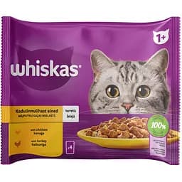 Набір корму для котів Whiskas курка/індичка в желе 4 шт. x 85 г