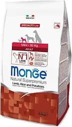 Сухий корм Monge Dog Mini Adult з ягнятиною, рисом і картоплею для собак малих порід 2,5кг