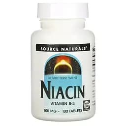 Ниацин Витамин В3 100 мг Niacin Source Naturals 100 таблеток
