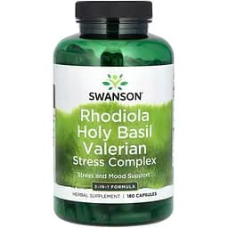 Натуральна добавка Swanson Rhodiola Holy Basil Valerian Stress Complex 180 капсул