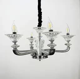 Классическая подвесная люстра с экокожией на корпусе Line.F S 609 BK