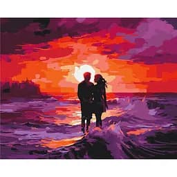 Картина по номерам на підрамнику Brushme Пурпуровий захід