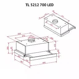 Витяжка телескопічна Perfelli TL 5212 WH 700 LED - мініатюра 12