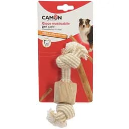 Игрушка для собак Camon кусок из кофейного дерева на веревке с двойным узлом 20 см (AD702)