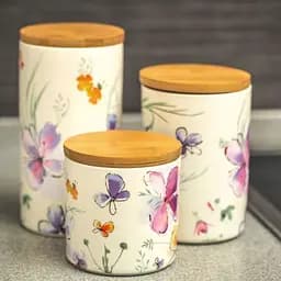 Ємність для сипучих продуктів Krauff Aquarelle з бамбуковою кришкою 20 см 1.3 л (21-244-044) - мініатюра 4