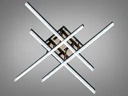Сучасна стельова LED-люстра Diasha SX1010/4BK, чорна, 60W, акрилові перетинні світлові планки