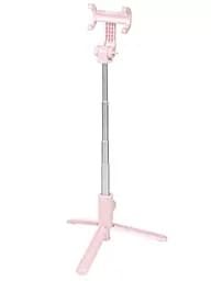 Монопод-трипод Baseus Lovely Uniaxial Bluetooth Folding Stand Selfie Stabilizer Pink - мініатюра 4