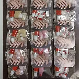Нігті накладні з дизайном K · Nail Art Nail Natural з клеєм, упаковка 12 шт. №008