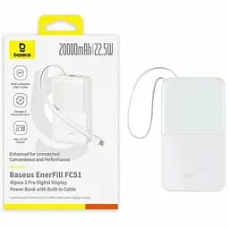 Портативний ЗП Power Bank Baseus EnerFill FC51 Bipow2 Pro 22.5W 20000 mAh (E00277) White - мініатюра 3