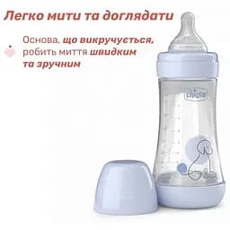 Пляшка для годування Chicco Perfect 5 пластикова із силіконовою соскою 2+ місяці блакитний 240 мл (20223.22.40) - мініатюра 5