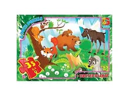 Пазлы Учимся с удовольствием Лесные жители, 35 элементов