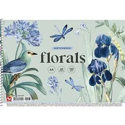 Альбом для малювання Школярик Florals Птах з ірисами 40 аркушів (PB-SC-040-567)