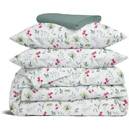 Комплект постільної білизни Cosas Summer flowers Євро зелений (FlowersMeadowGreenRose_104Ashmint_200)