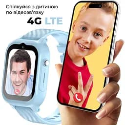 Дитячий смарт-годинник JETIX G99 зі змінним корпусом, GPS, 4G Відеодзвінком і вологозахистом (Blue) - мініатюра 4