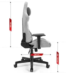 Комп'ютерне крісло Hell's Chair HC-1006 Grey-Black тканина - мініатюра 9