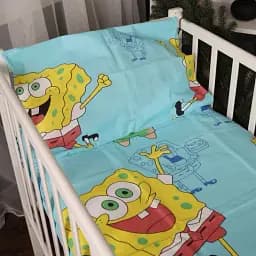 Простирадло на гумці MirSon Kids Time 17-0689 Спанч Боб Бязь 80х160 см (2200010252873)
