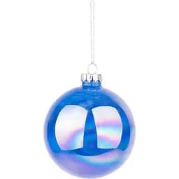 Новогодняя игрушка Novogod'ko Шар 10 cм глянцевая мраморная синяя (973824)