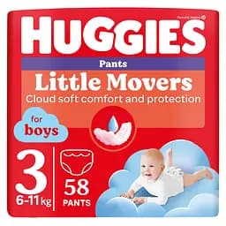 Підгузки-трусики для хлопчиків Huggies Little Movers Pants 3 (6-11 кг) 58 шт.
