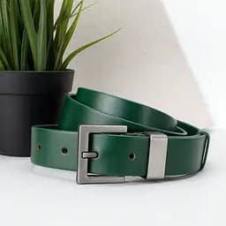 Ремень женский кожаный зеленый JK-3023 под джинсы (115 см)