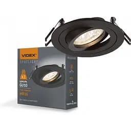 Світильник Videx під лампу GU10 врізний Круглий Чорний VL-SPF08R-B