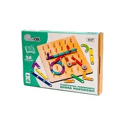 Геометрична розвиваюча "Дошка Монтессорі" PuzzleOK Puz-27260, 56 комбінацій