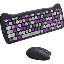 Комплект (Клавіатура та Миша) CANYON HSET-W6 EN Kitty Edition AAA+АА Wireless Violet - мініатюра 3