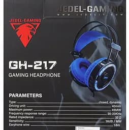 Ігрові навушники з мікрофоном Jedel GH217 Balck-Blue - мініатюра 4