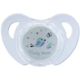 Пустышка силиконовая Baby Team классическая, белая (3103)