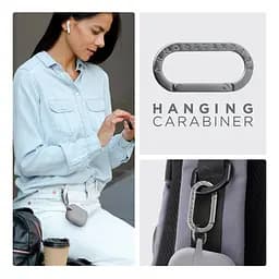 Силіконовий чохол для навушників Apple AirPods Pro 3, Hang Case, сірий, ультратонкий захисний кейс товщиною 2 мм, захист від подряпин, пилу та ударів, компактний, з карабіном для кріплення, ArmorStandart (ARM88275) - мініатюра 6