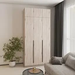 Шафа 3-дверна з антресоллю MebelStar Оскар ДСП BL-B, комплект полиць 120x52x260 см Аляска сірий (MBS-4889)