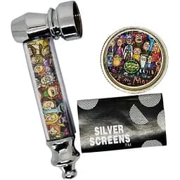 Трубка курильна + гриндер для подрібнення тютюну HL-YD-305 Рік та Морті Silver (16623)