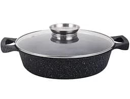 Сотейник Zauberg алюмінієвий мармурове покриття індукційний 28 см 3.5 л чорний (YLS8028 B)