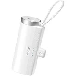 Портативний ЗП Power Bank Wiwu W026 2 in 1 Type-C з БЗП For Apple Watch 15W 5000 mAh White